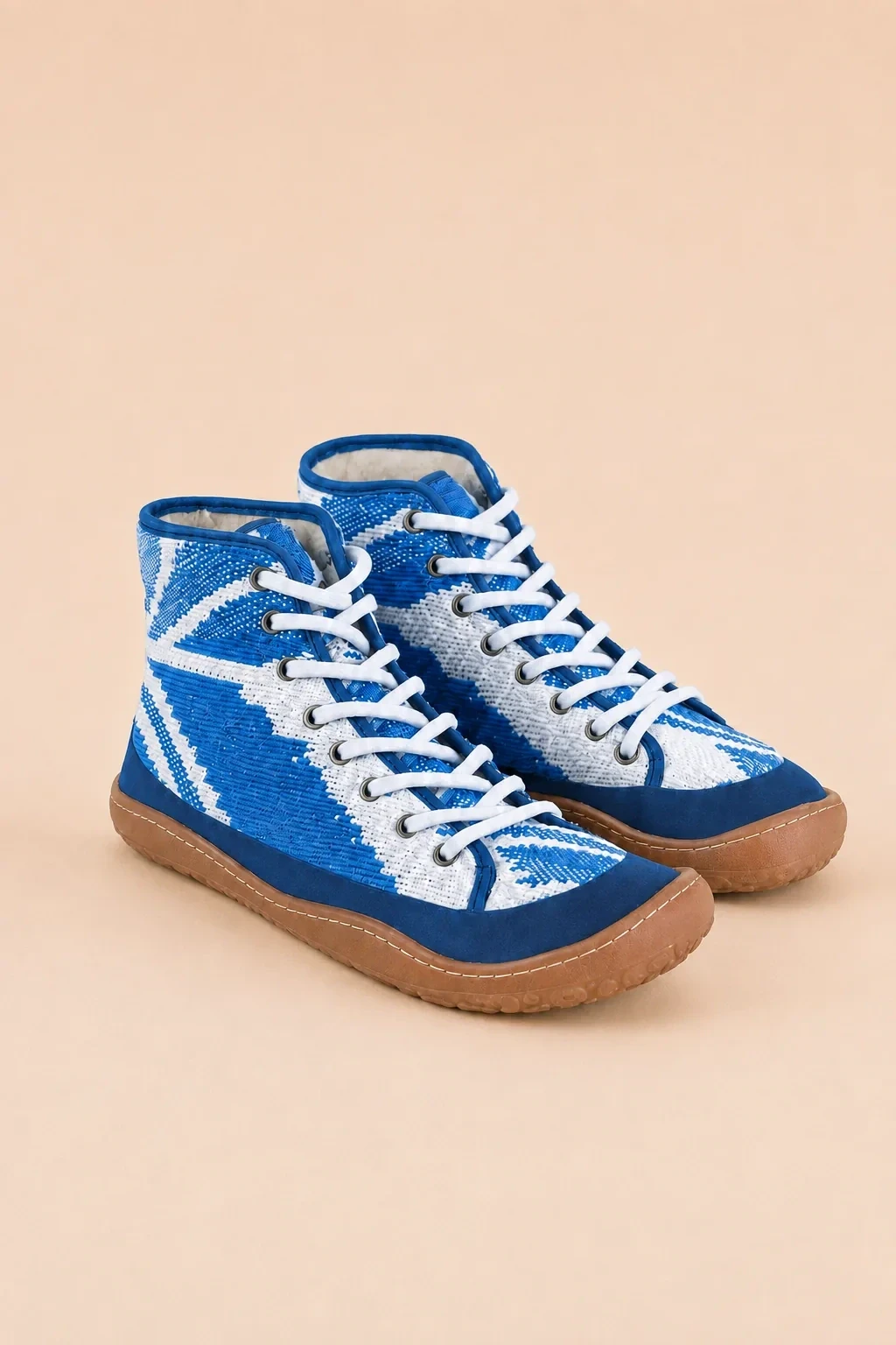 Босоногие ботинки Sambas the bambas Entropía — сине-молочный узор, фото 4