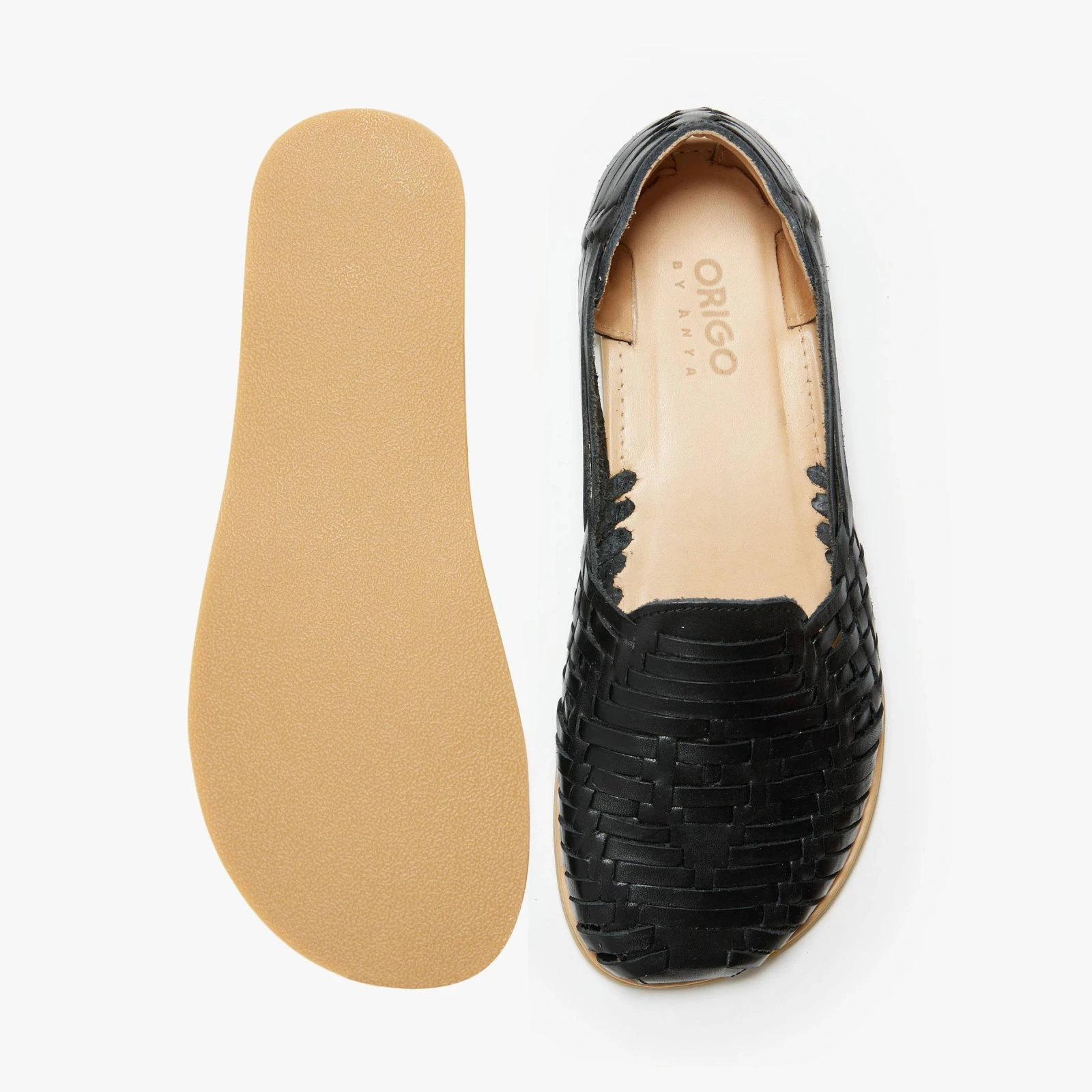 Босоногие сандалии Origo Huarache Slip-On Wide by Anya — чёрный, фото 7