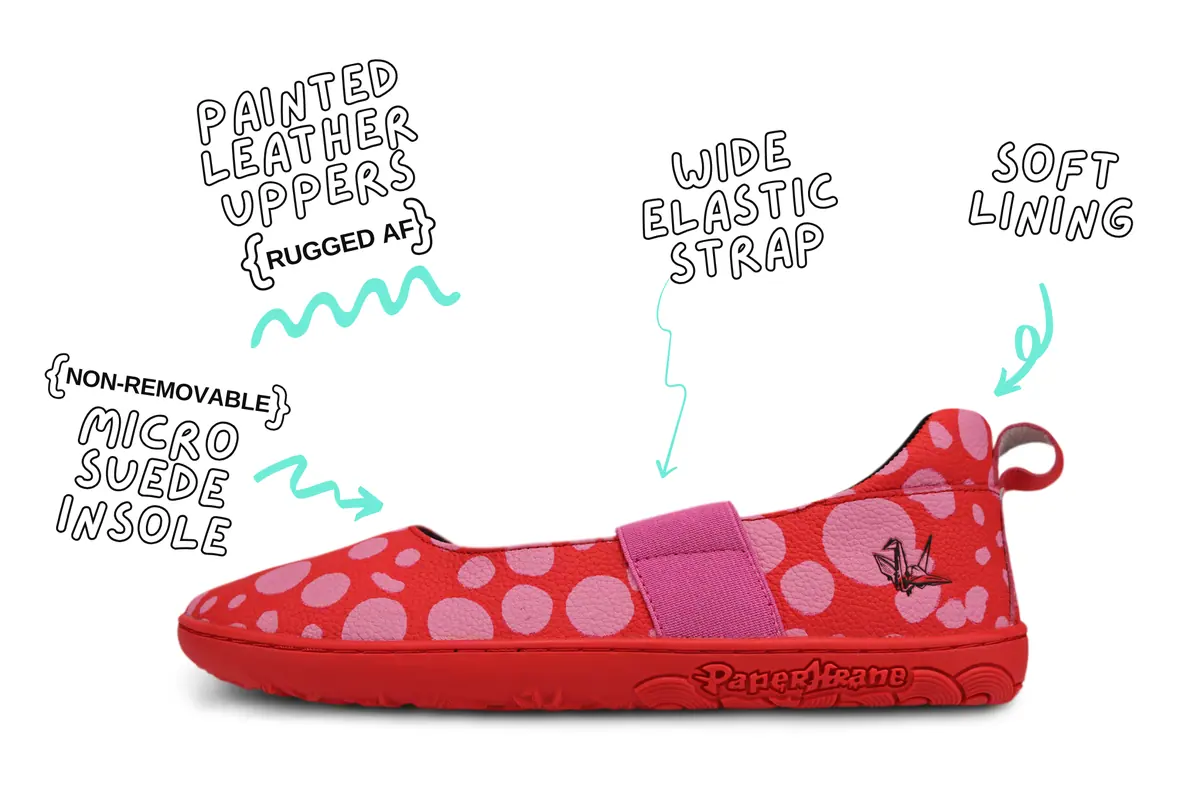 Босоногие туфли Paperkrane RED DOTTY — детские, фото 2
